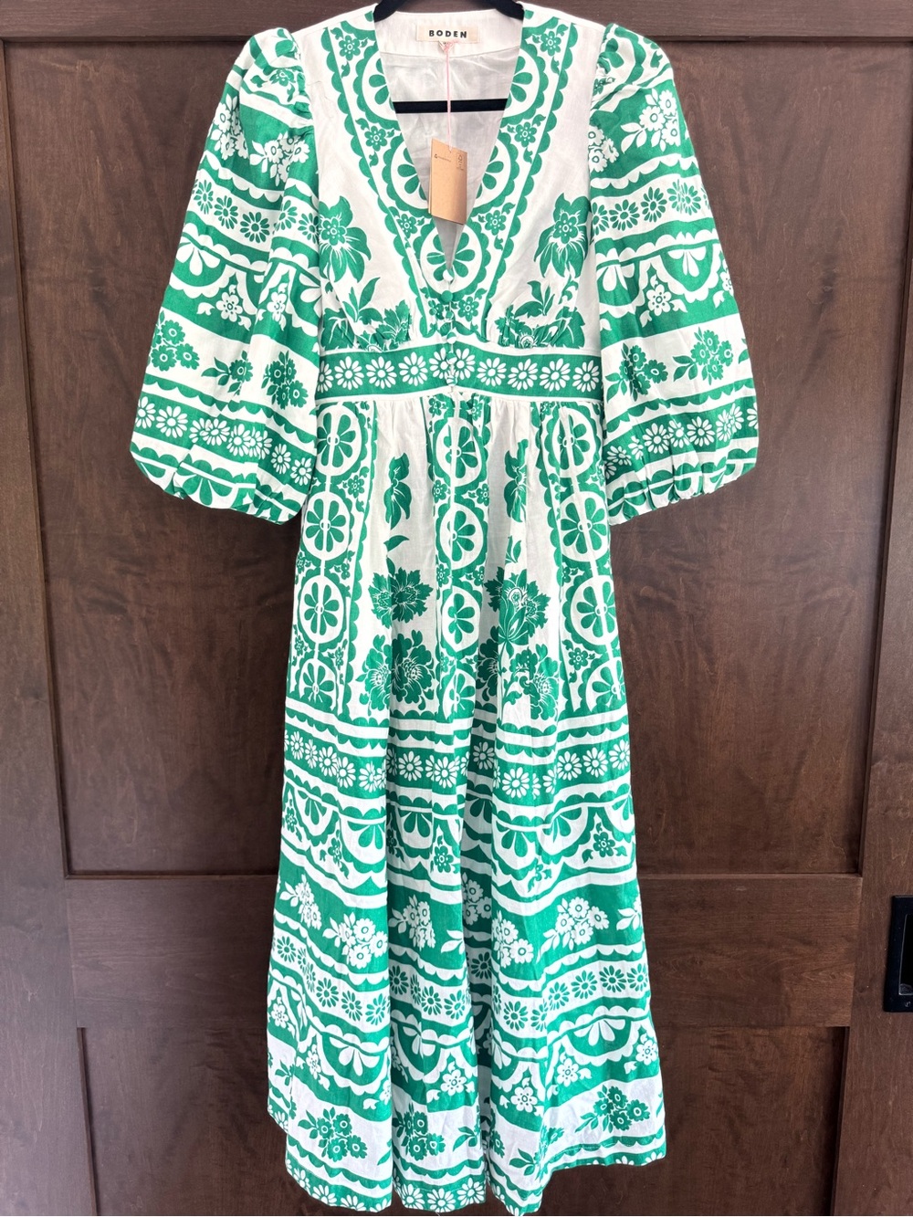 NWT Boden Lola Blouson Maxi Dress Rich Emerald